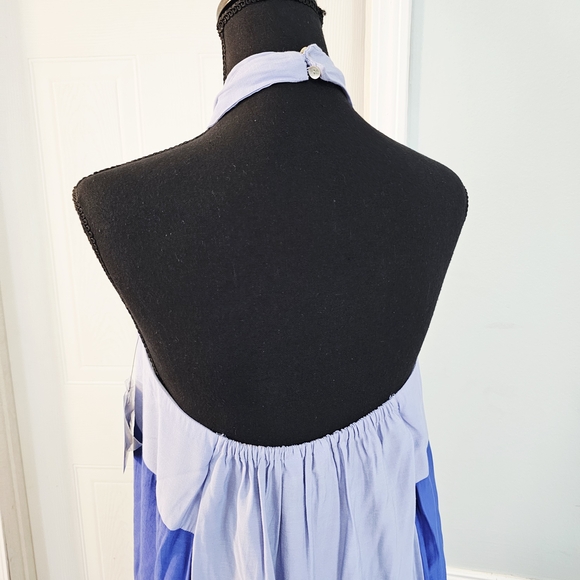 Nine West Strapless Two-Tone Blue Maxi Dress - Picture 4 of 5